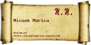 Micsek Marica névjegykártya